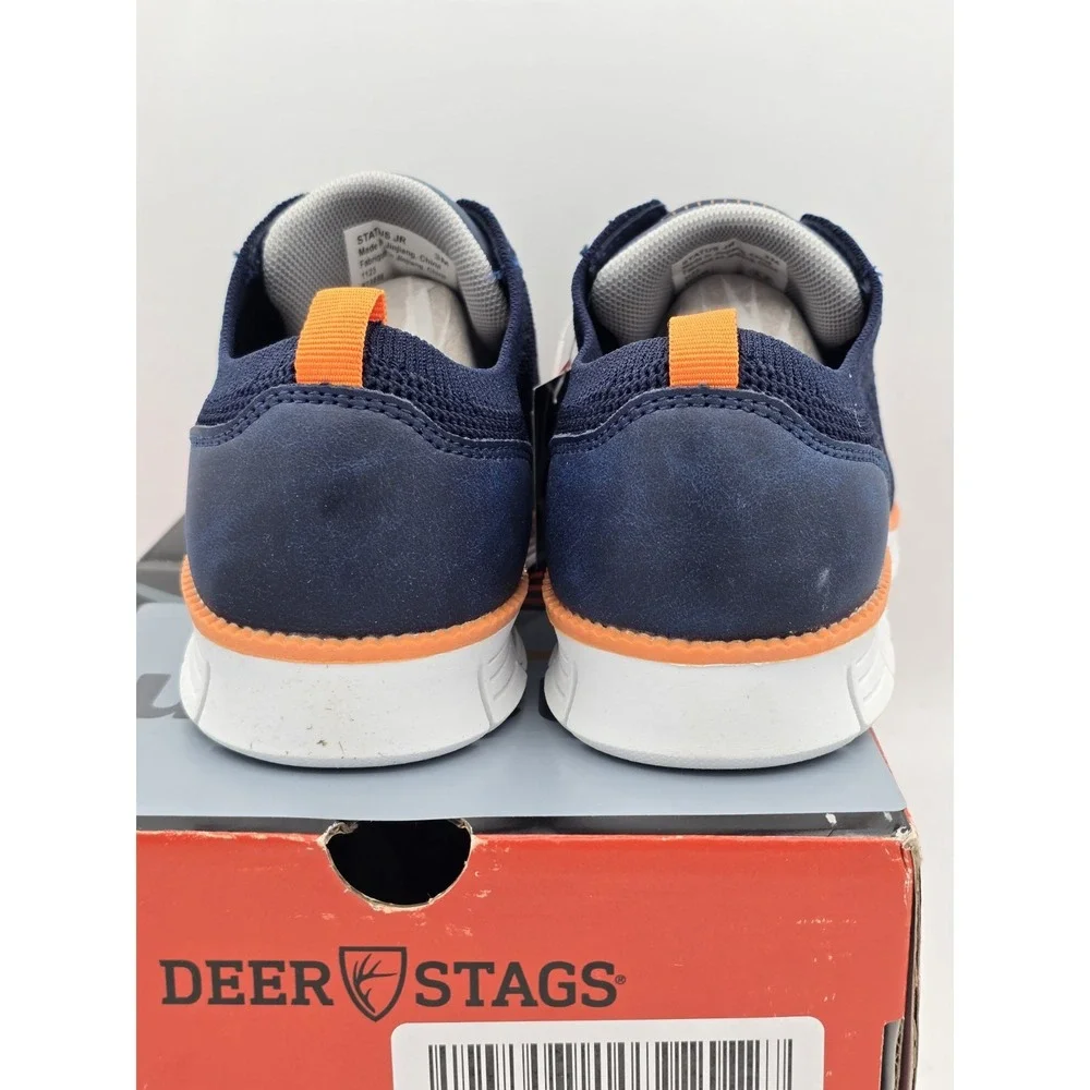 Deer Stags Boy's Status Jr Sneaker, Navy/orange Knit, Size 3 M Kid‎ Size